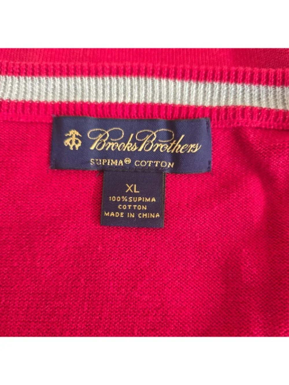 Brooks Brothers Mens Pullover Sweater Red Supima Cotton Sz XL